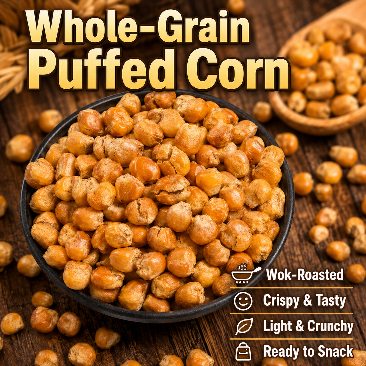 💯💥Whole-Grain Puffed Corn –💫🤴 Natural Male Vitality Support Boost energy, stamina & bedroom confidence with a clean, natural daily snack-ABB8