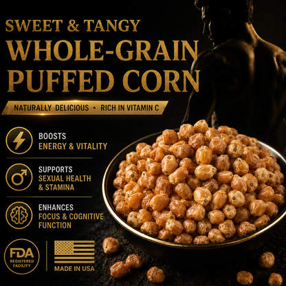 💯💥Whole-Grain Puffed Corn –💫🤴 Natural Male Vitality Support Boost energy, stamina & bedroom confidence with a clean, natural daily snack-ABB8