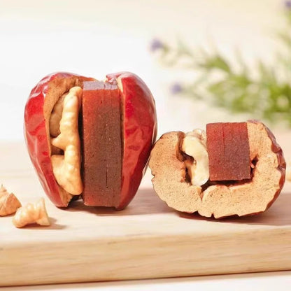 🥝Say goodbye to high-calorie guilt! 🌼🌽 Satisfy your taste buds with our fiber-rich Jujube with Hawthorn and Walnut Hug Dried Fruit!-XA（副本）