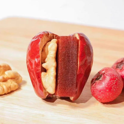 🥝Say goodbye to high-calorie guilt! 🌼🌽 Satisfy your taste buds with our fiber-rich Jujube with Hawthorn and Walnut Hug Dried Fruit!-XA（副本）
