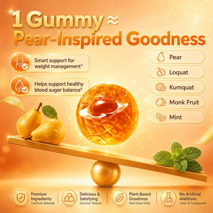 🍐 Pear Paste Vitamin C Gummies — Support Weight Management & Healthy Blood Sugar✨⚖️-ABB8