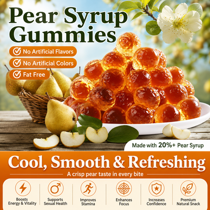 🎁🐴Reclaim Your Masculine Vitality ✅🍊 Antioxidant-Rich Asian Pear Gummies for Natural Energy, Stamina & Bedroom Confidence-XA